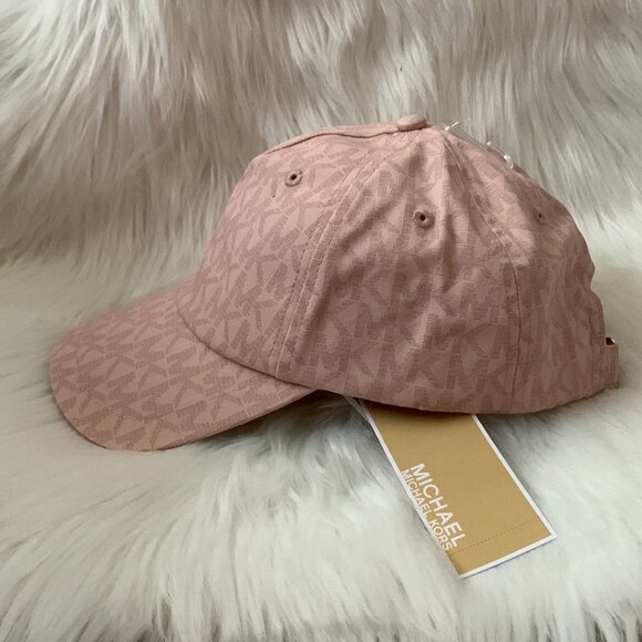 MICHAEL KORS Signature Logo Baseball Cap in Blush Pink - Picture 2 of 4